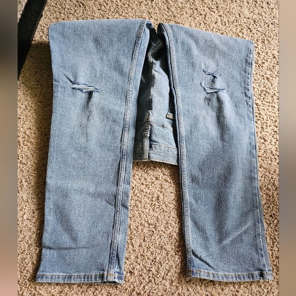 Goodfellow & Co Men's Slim Fit Hemp Robson Distressed Blue Denim Jeans - Picture 4 of 12